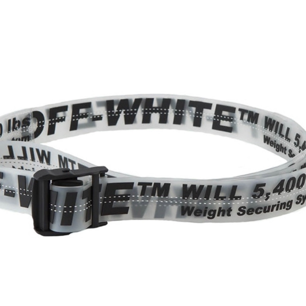 Off White Clear Industrial Belt